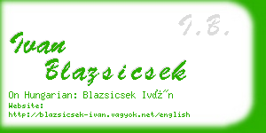 ivan blazsicsek business card